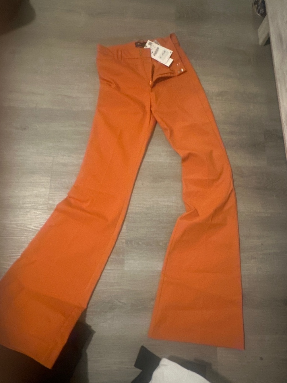 Zara Orange bell bottom pants nwt size small
